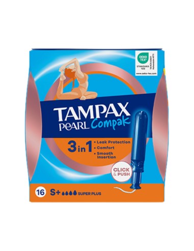 Tampax Pearl Compak Super Plus Con... Tampax Pearl Compak Super Plus Con...