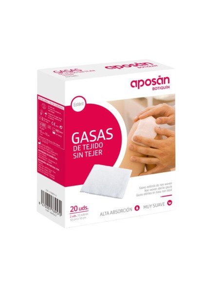 Aposan gasa estéril tejido sin tejer 10cmx10cm 20 gasas (2ud/sobre)
