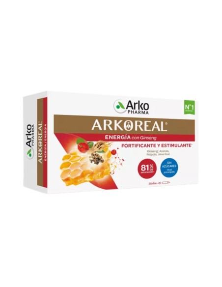 Arkoreal Jalea Real Energía SIN AZÚCAR 20 ampollas
