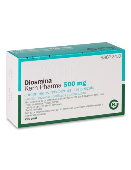 Diosmina Kern Pharma 500 Mg 30 comprimidos Recubiertos