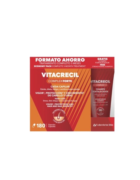 Vitacrecil Complex Forte Pack 180 cápsulas + Champú