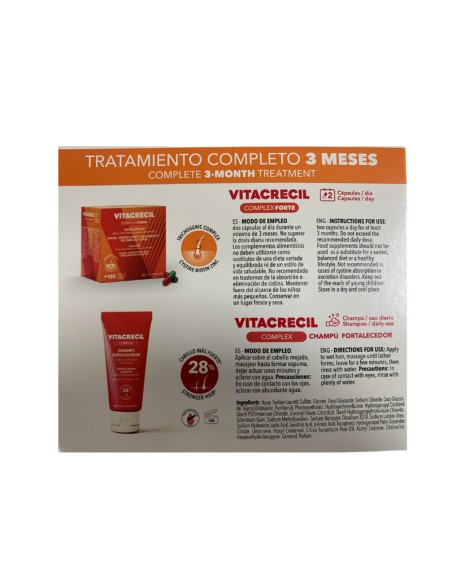 Vitacrecil Complex Forte Pack 180 cápsulas + Champú