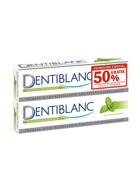 Dentiblanc Pasta dental Blanqueador Extrafresh Duplo 2x100ml + cepillo viaje de regalo