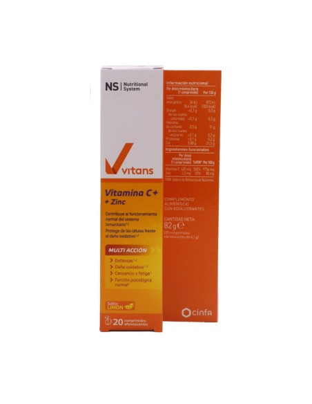Ns Vitans Vitamina C + Zinc 20 comprimidos