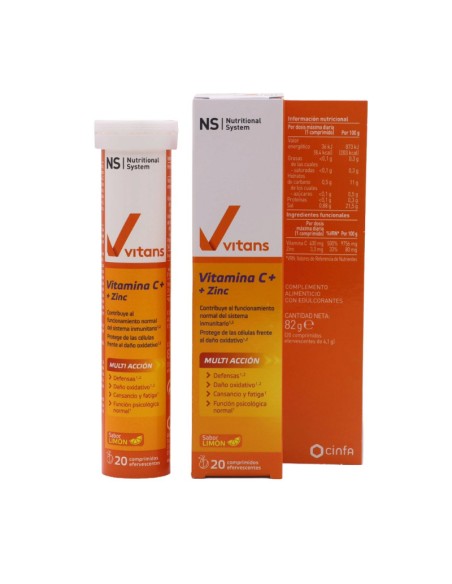 Ns Vitans Vitamina C + Zinc 20 comprimidos