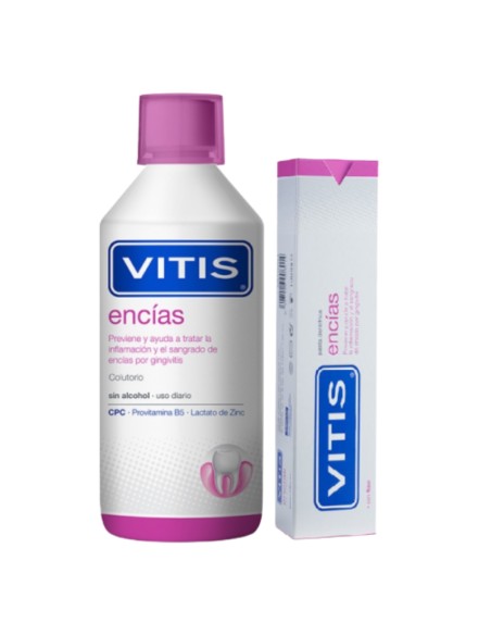 Vitis Encías Pack Colutorio 500 Ml + Pasta Dentífrica 100 Ml