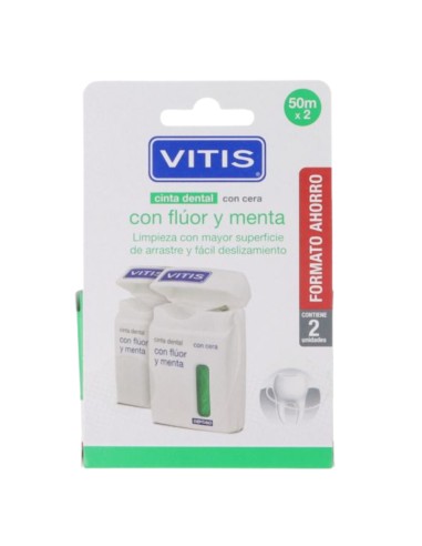 Vitis Duplo Cinta Dental Con Cera,...