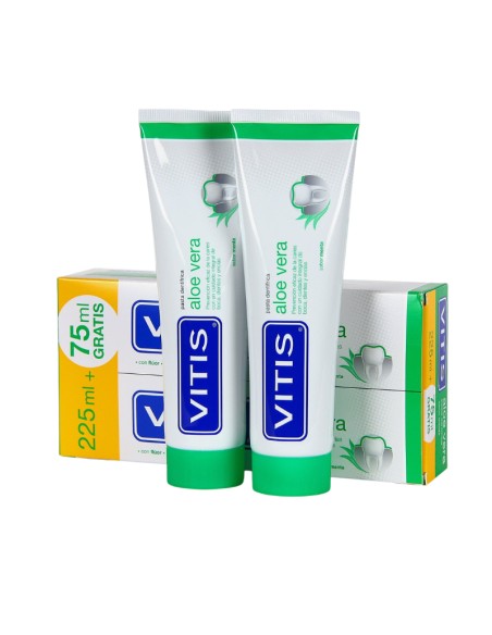 Vitis Pasta Dentífrica Aloe Vera Sabor Menta Pack 2 X 150 ml