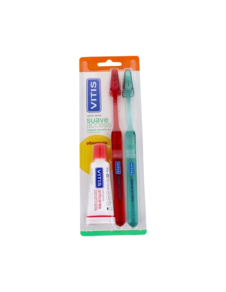 Vitis Cepillo Suave 2 uds + Pasta Vitis 15ml