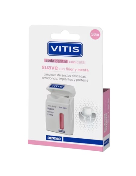 Vitis Seda Dental Con Cera Suave Flúor y Menta 50 Ml