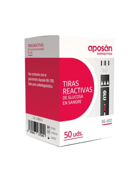 Aposan Tiras para Glucómetro BG-709 50 unidades