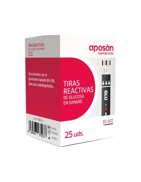 Aposan Tiras para Glucómetro BG-709 25 unidades