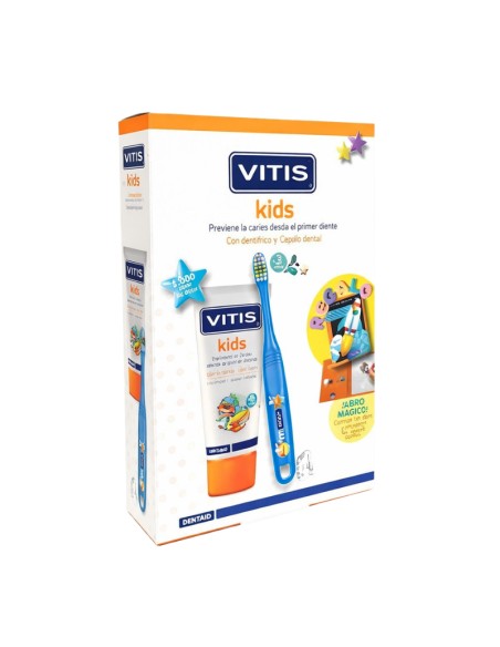 Vitis Kids Pack Gel Dentífrico + Cepillo Dental + Libro Mágico Regalo