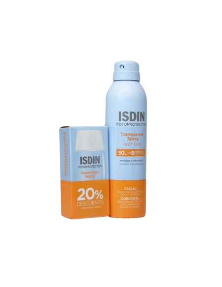Isdin Fotoprotección Pack Transparent Spray 250 ml + Fusion Water 50 ml