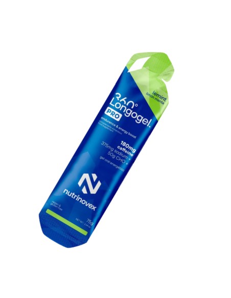 Nutrinovex Longogel Pro 360º 180 mg Cafeína + 375 mg Sodio + 50 g CHO Limón Menta 75 g