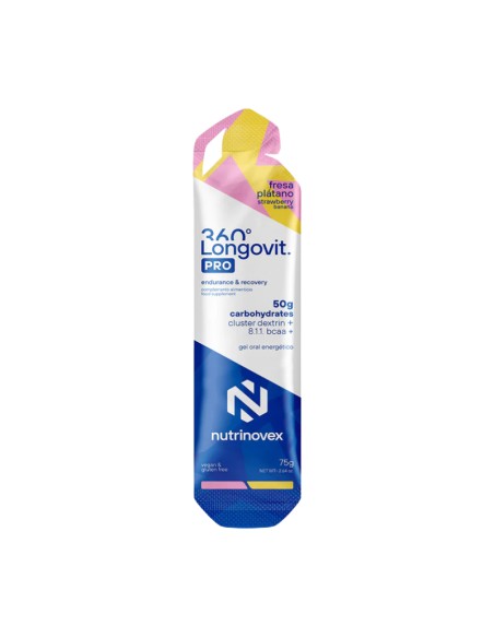 Nutrinovex Longovit 360º Pro Gel 50 g CHO + Dextrina + 8.1.1 BCAA Fresa Plátano 75 g