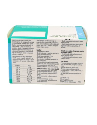 Linestat 60 Mg 120 Cápsulas Linestat 60 Mg 120 Cápsulas