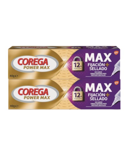 Corega Power Max Sellado Máximo Crema Adhesiva 2x40 g