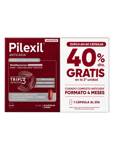 Pilexil Anticaída Triple Duplo 60 + 60 Cápsulas